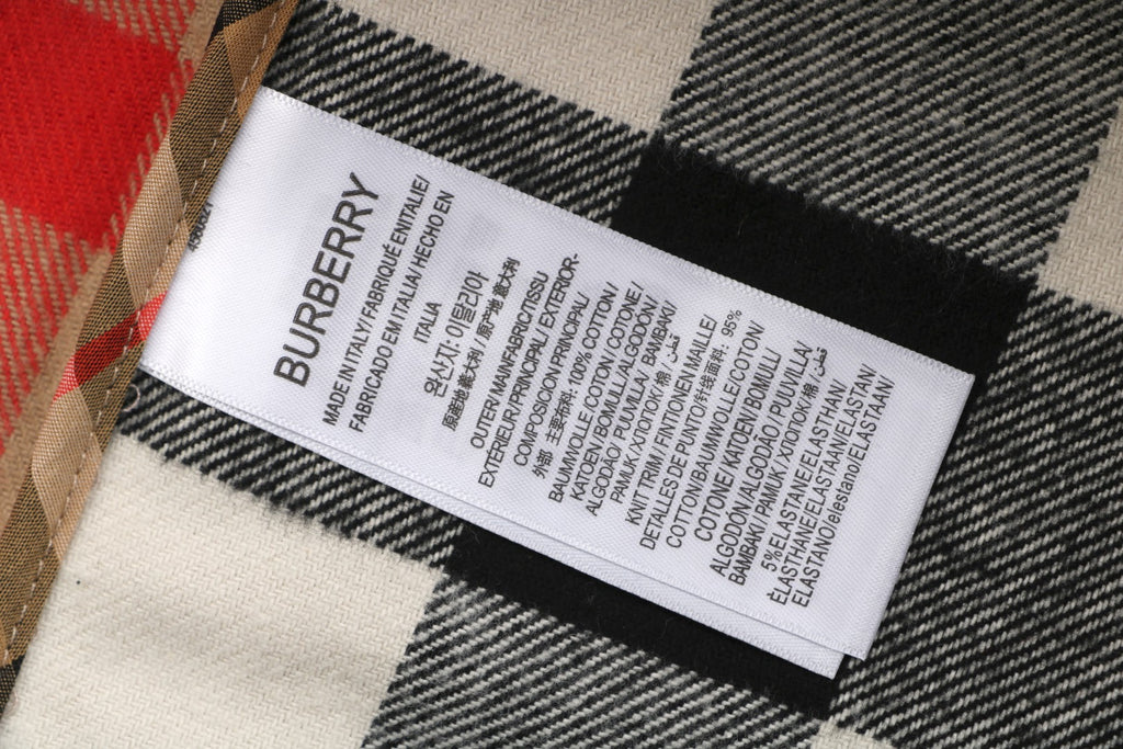 Burberry Vintage Check Maxi Plaid Contrast Pocket Zip Jacket Camel Black