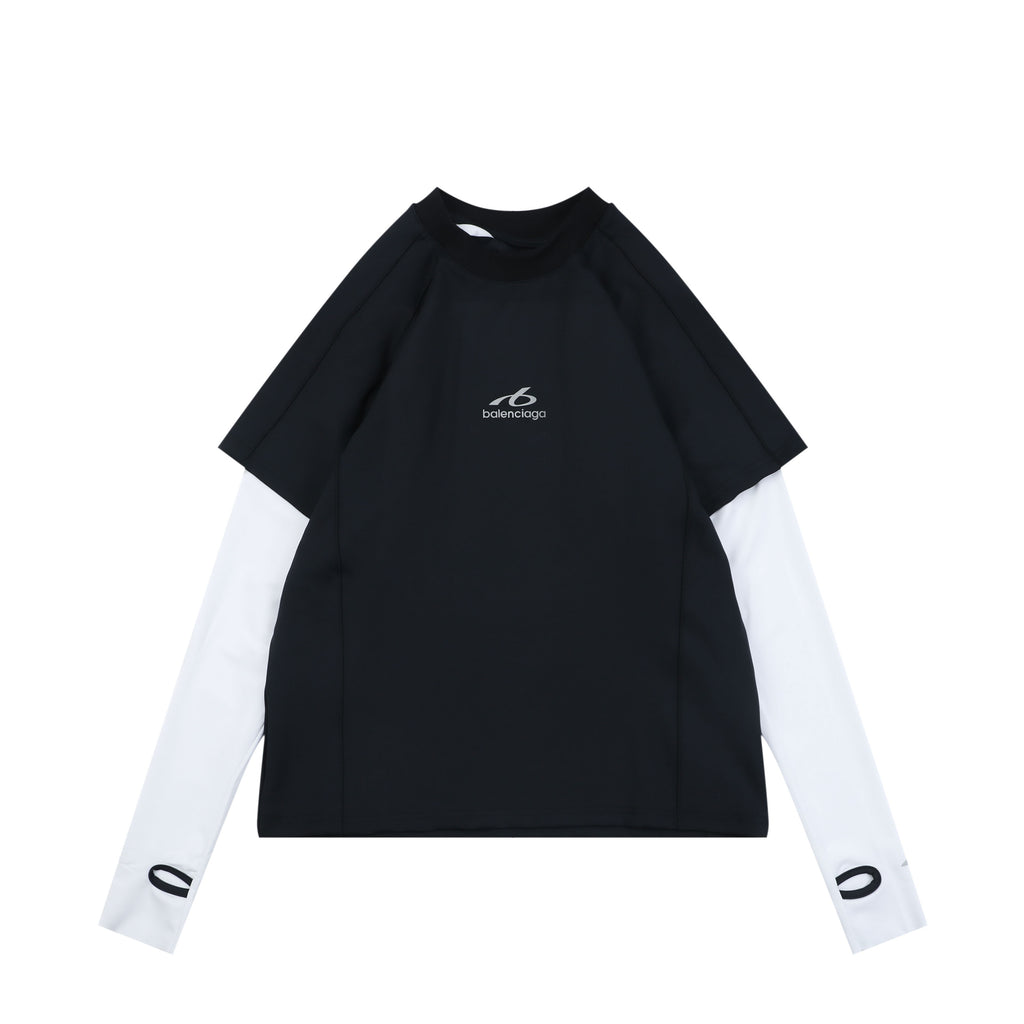 Balenciaga Reflective Ring Logo Quick-Dry Layered Long Sleeve