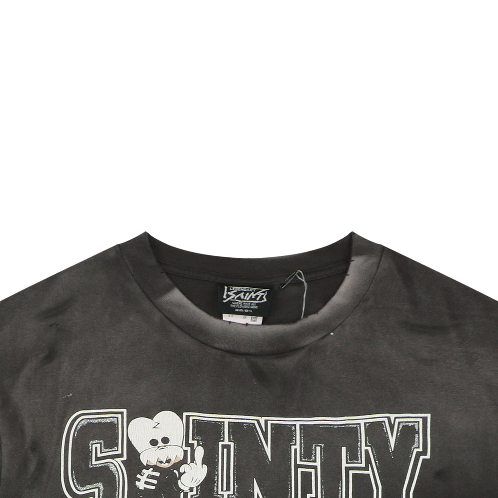 Saint Michael Middle Finger Skull Graphic Short Sleeve Tee