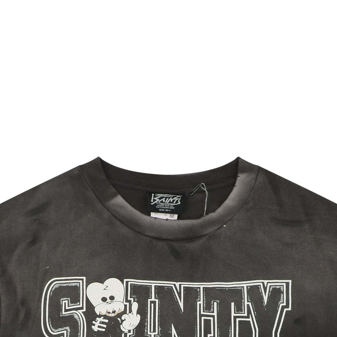 Saint Michael Middle Finger Skull Graphic Short Sleeve Tee