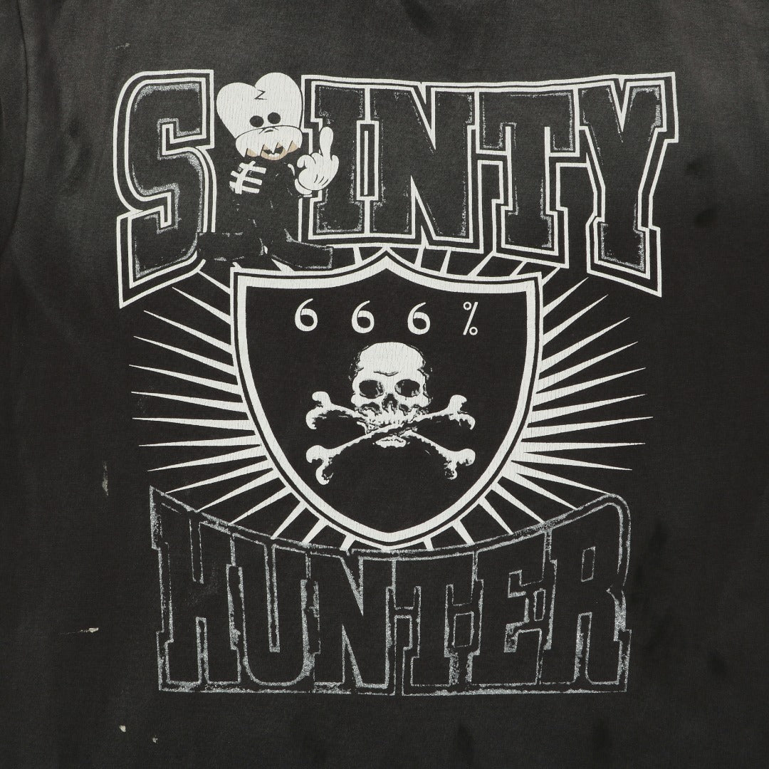 Saint Michael Middle Finger Skull Graphic Short Sleeve Tee
