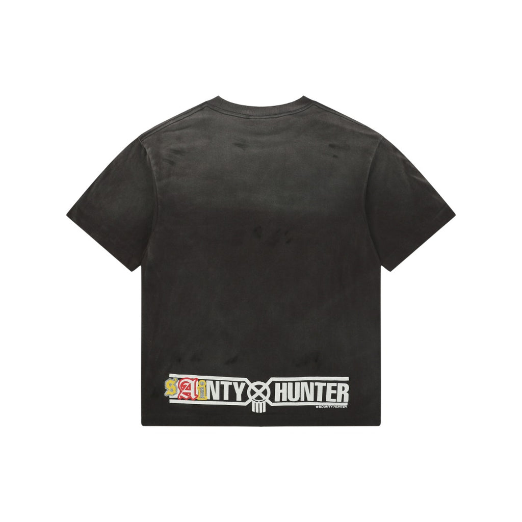 Saint Michael Middle Finger Skull Graphic Short Sleeve Tee