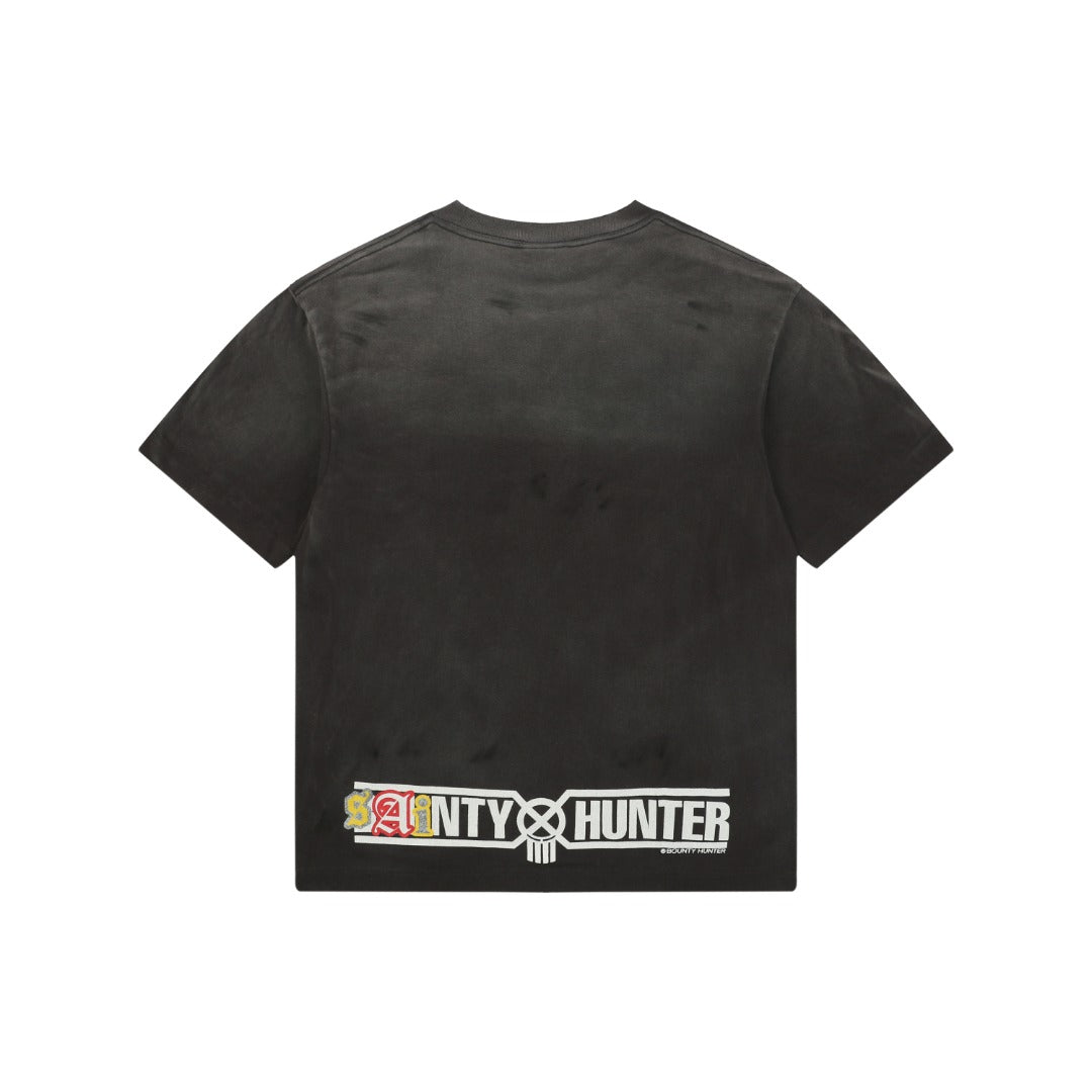 Saint Michael Middle Finger Skull Graphic Short Sleeve Tee