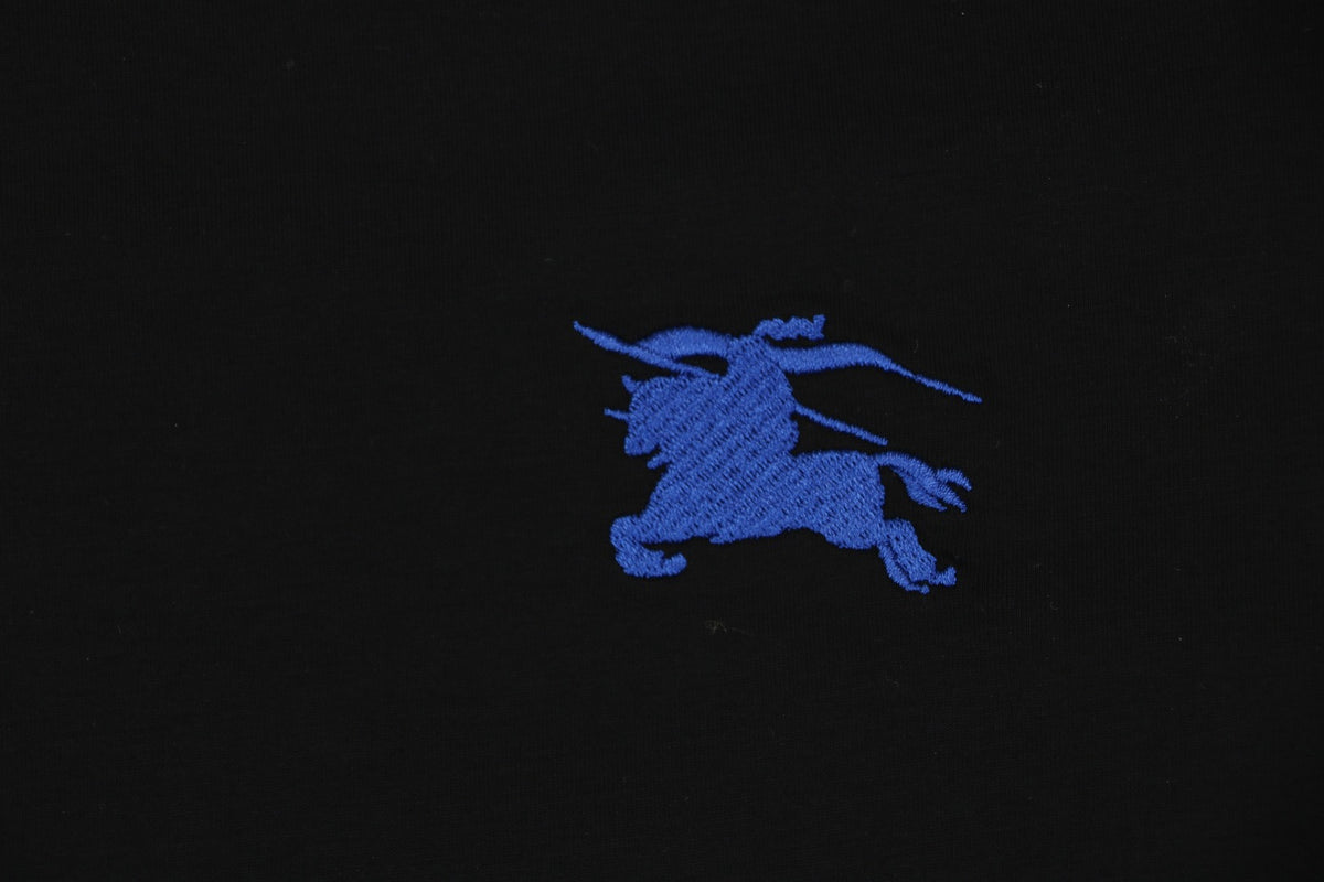 Burberry Equestrian Knight Embroidery Short Sleeve Tee Black