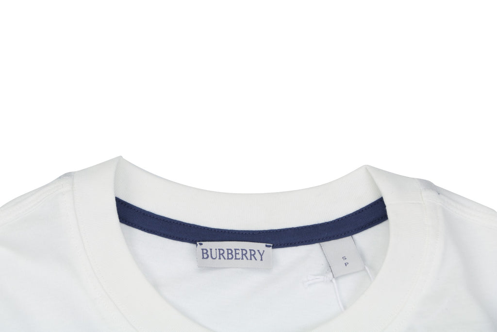 Burberry Equestrian Knight Embroidery Short Sleeve Tee White
