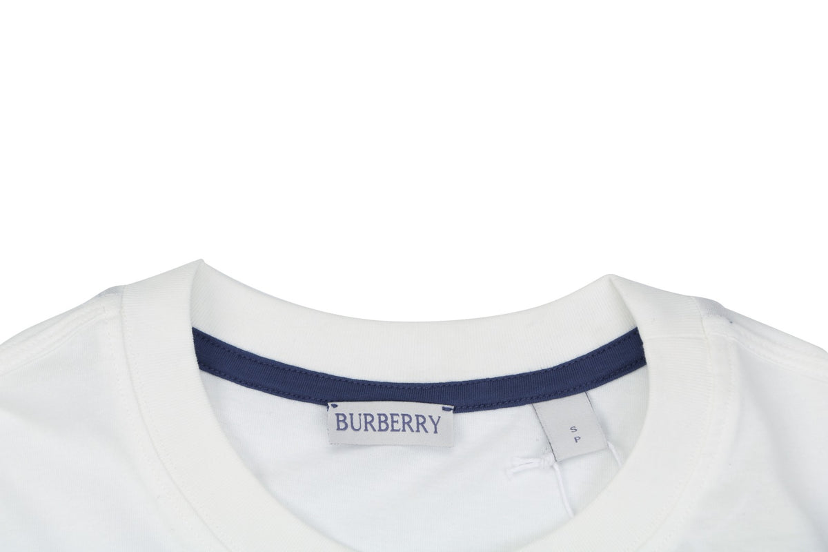 Burberry Equestrian Knight Embroidery Short Sleeve Tee White