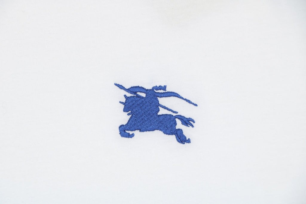 Burberry Equestrian Knight Embroidery Short Sleeve Tee White