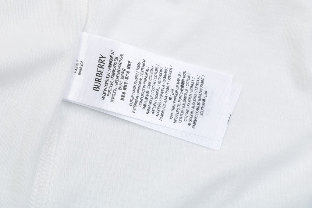 Burberry Equestrian Knight Embroidery Short Sleeve Tee White