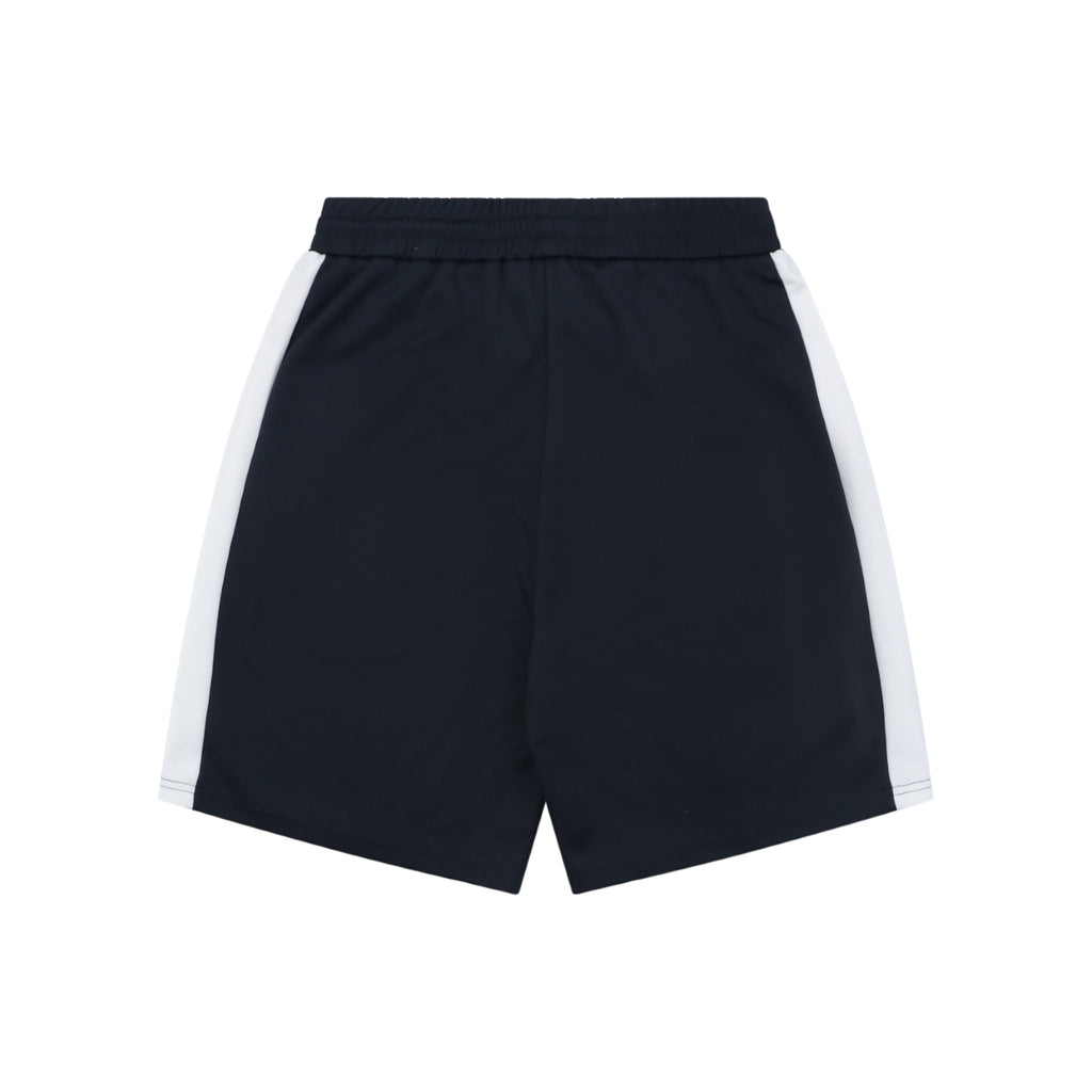 Gucci Interlocking GG Embroidery White Side Panel Shorts Navy