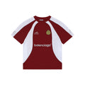 Balenciaga Wheat Spike B Crest Soccer Jersey Short Sleeve Tee Burgundy