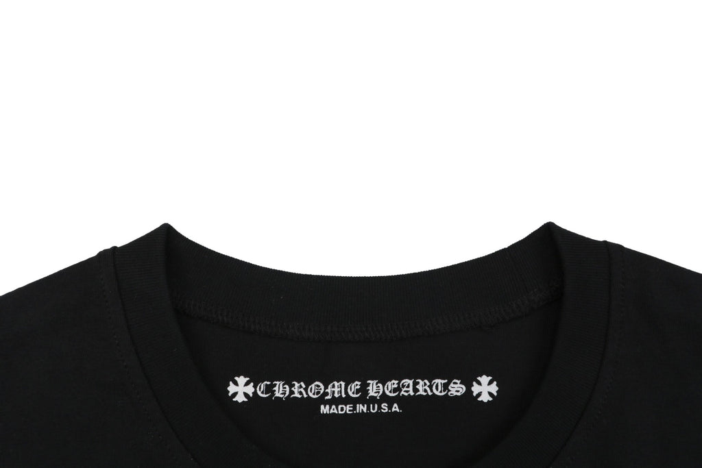 Chrome Hearts Number 33 Sanskrit Cross Graphic Long Sleeve Tee Black