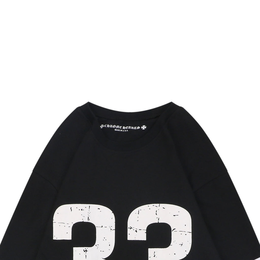 Chrome Hearts Number 33 Sanskrit Cross Graphic Long Sleeve Tee Black