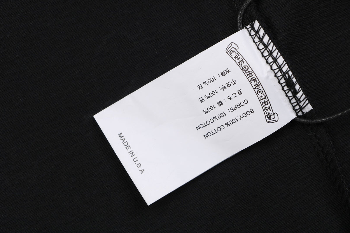 Chrome Hearts Number 33 Sanskrit Cross Graphic Long Sleeve Tee Black