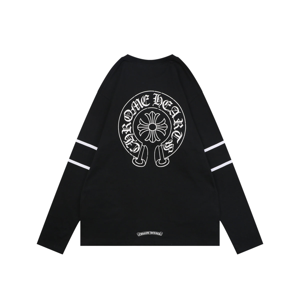 Chrome Hearts Number 33 Sanskrit Cross Graphic Long Sleeve Tee Black