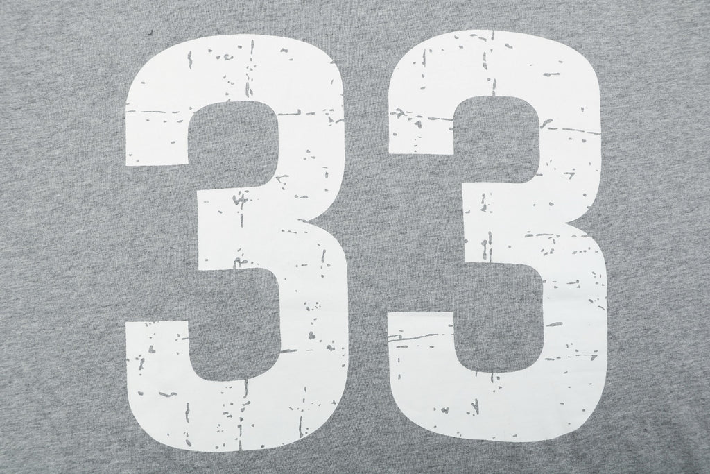 Chrome Hearts Number 33 Sanskrit Cross Graphic Long Sleeve Tee Grey