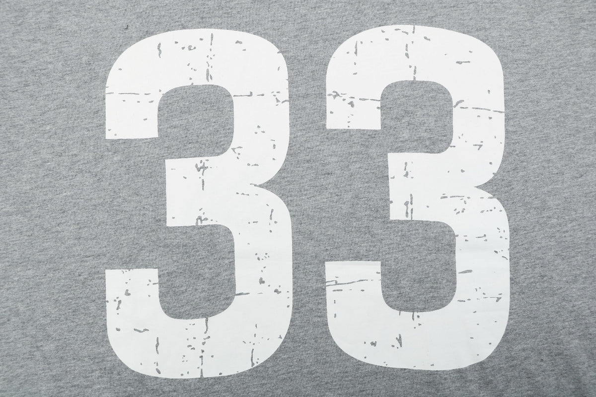 Chrome Hearts Number 33 Sanskrit Cross Graphic Long Sleeve Tee Grey