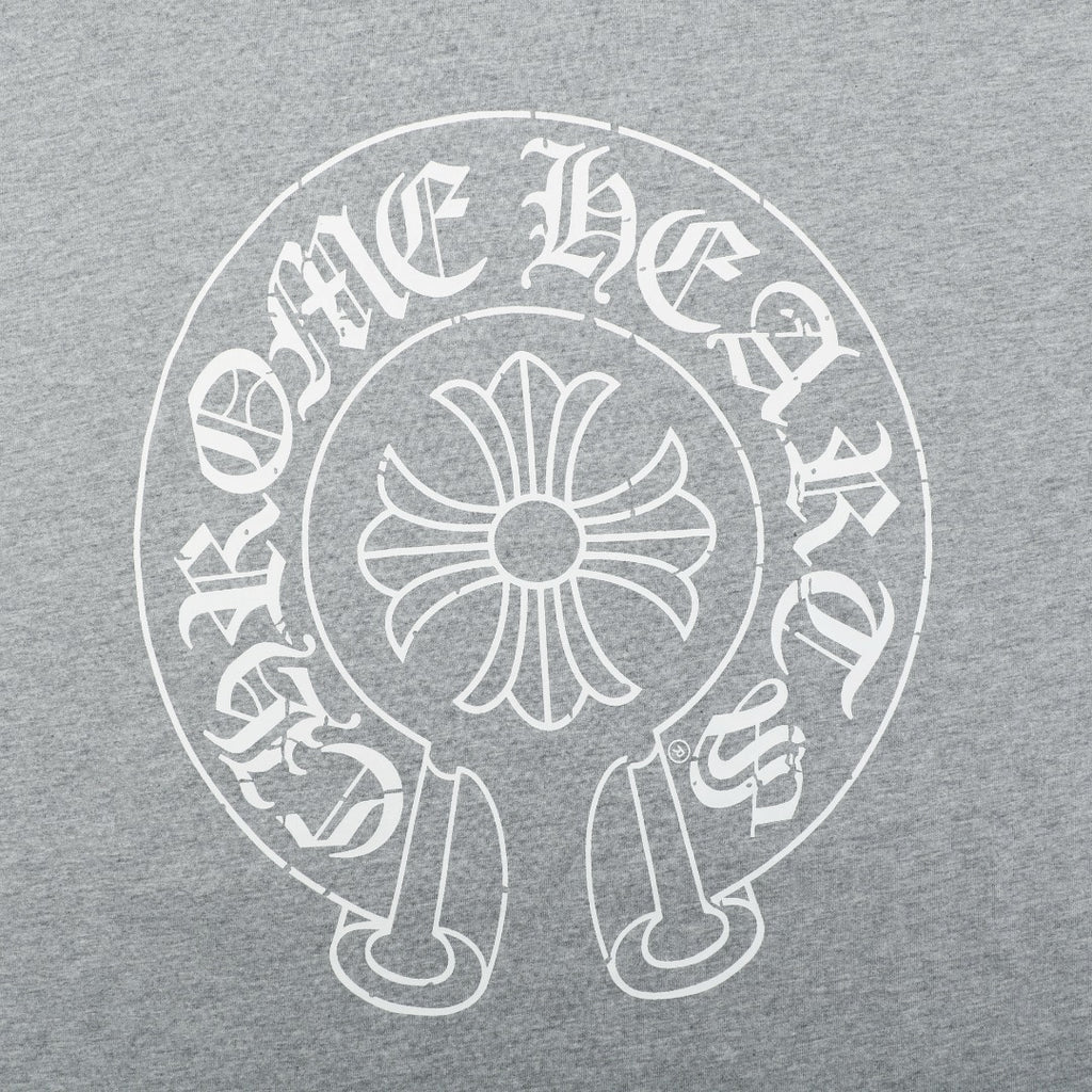 Chrome Hearts Number 33 Sanskrit Cross Graphic Long Sleeve Tee Grey