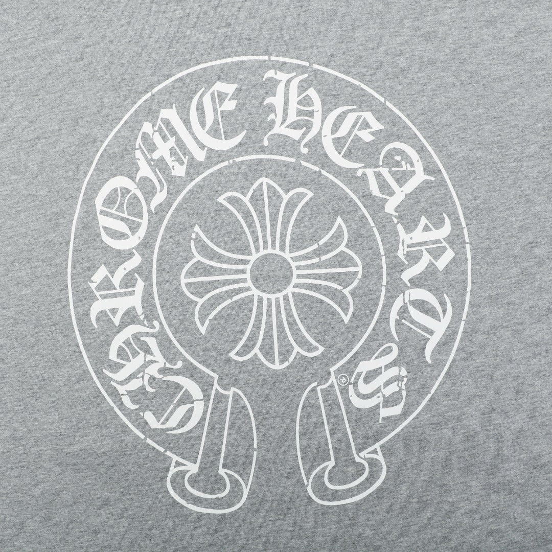 Chrome Hearts Number 33 Sanskrit Cross Graphic Long Sleeve Tee Grey