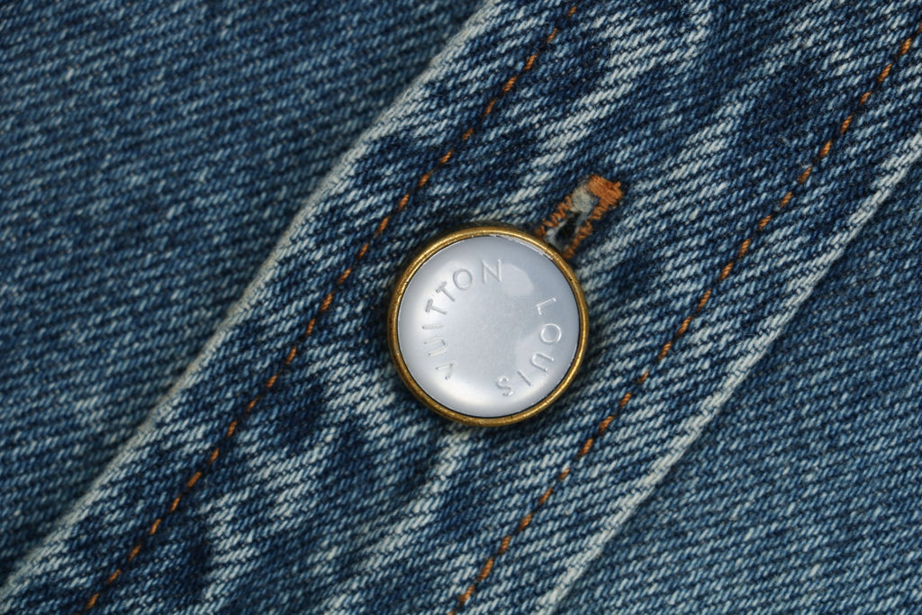 Louis Vuitton 25SS Sun-Faded Patchwork Denim Overshirt Jacket Indigo