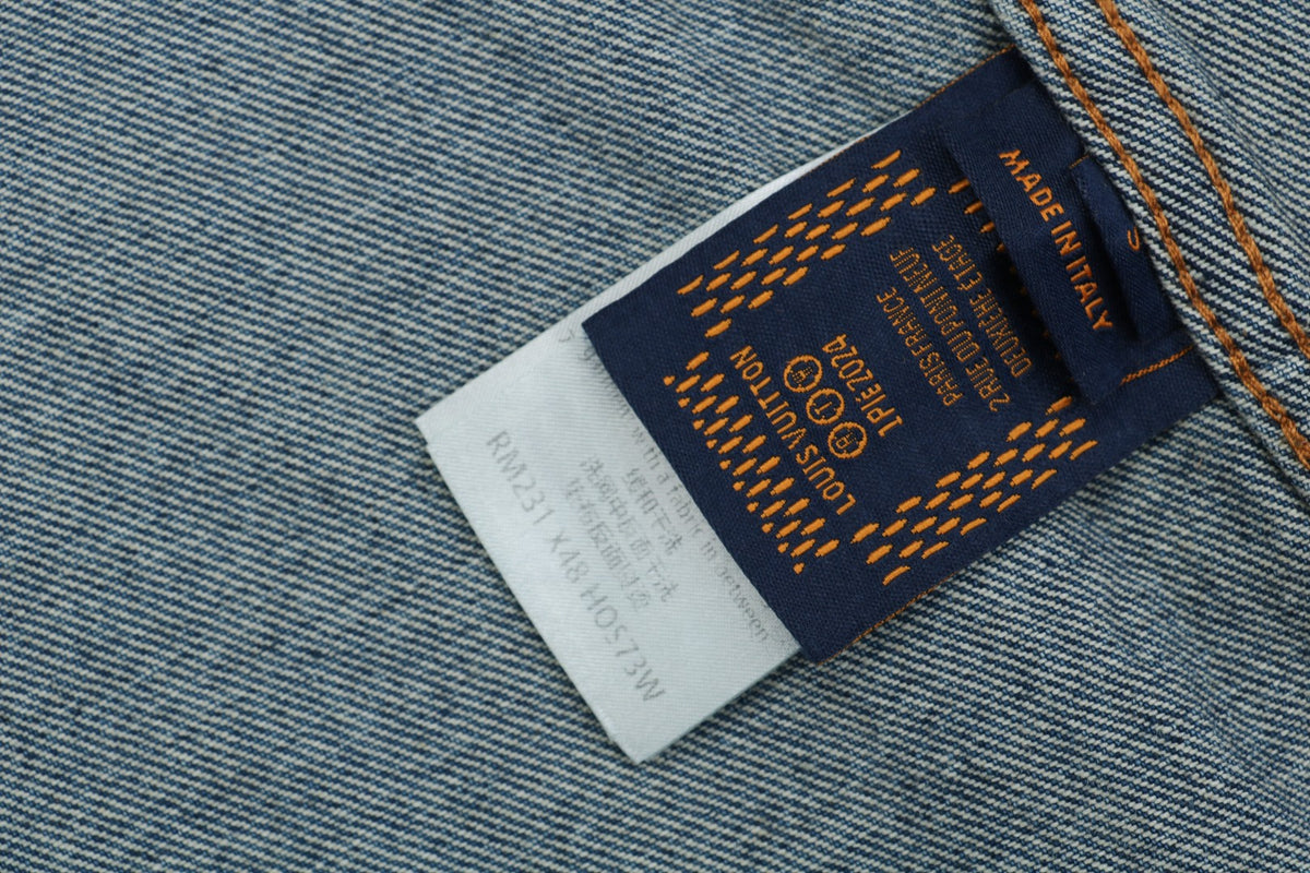 Louis Vuitton 25SS Sun-Faded Patchwork Denim Overshirt Jacket Indigo