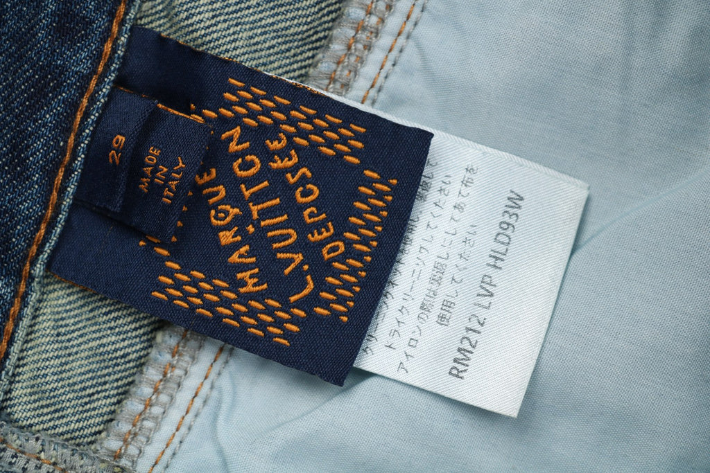 Louis Vuitton 24FW Turquoise Button Washed Carpenter Denim Jeans Indigo