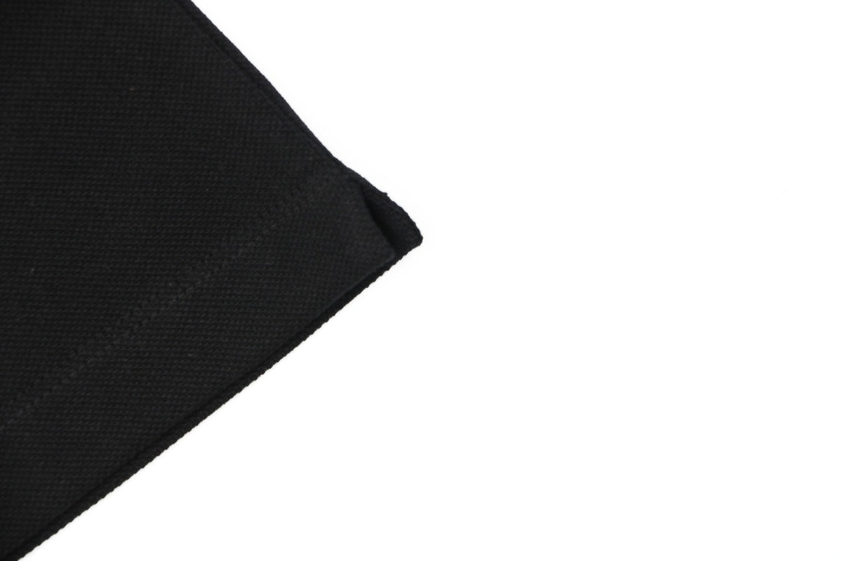 Moncler Woven Trim Button Piqué Polo Short Sleeve Tee Black