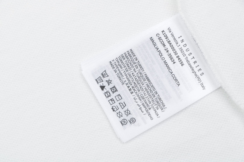 Moncler Woven Trim Button Piqué Polo Short Sleeve Tee White