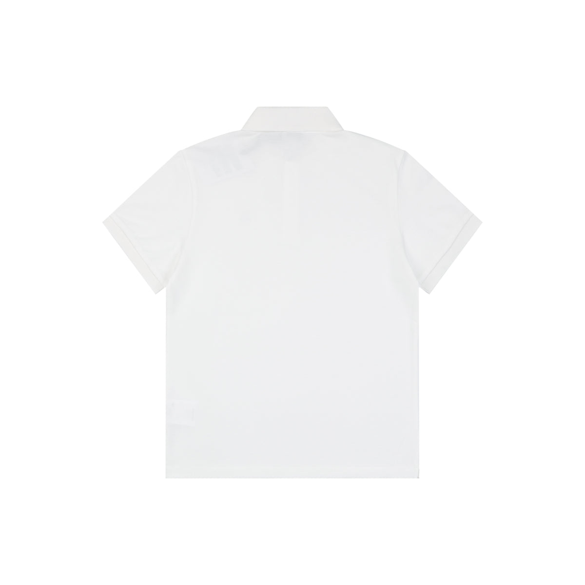 Moncler Woven Trim Button Piqué Polo Short Sleeve Tee White