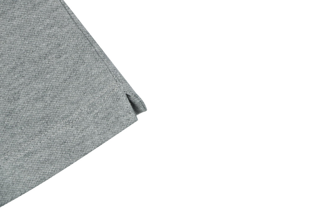 Moncler Woven Trim Button Piqué Polo Short Sleeve Tee Grey
