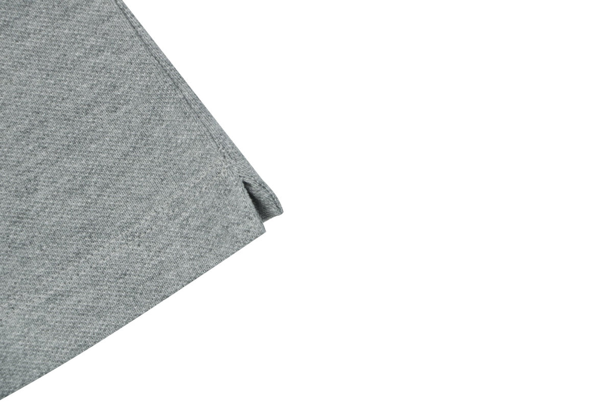 Moncler Woven Trim Button Piqué Polo Short Sleeve Tee Grey