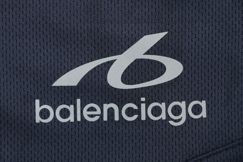 Balenciaga Wheat Spike B Crest Soccer Shorts Navy White