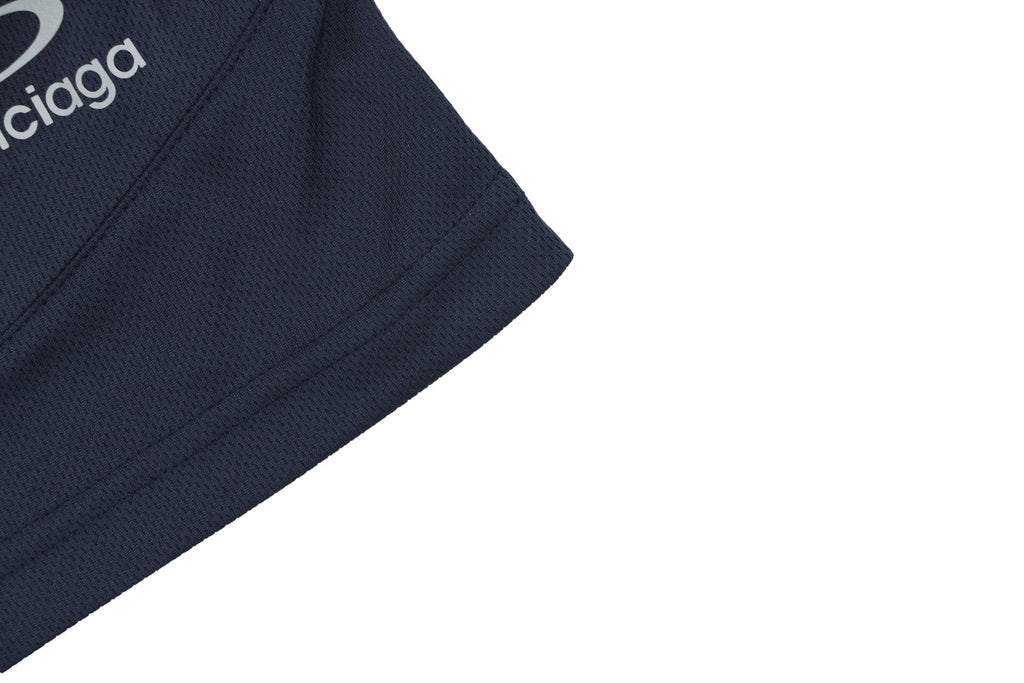Balenciaga Wheat Spike B Crest Soccer Shorts Navy White