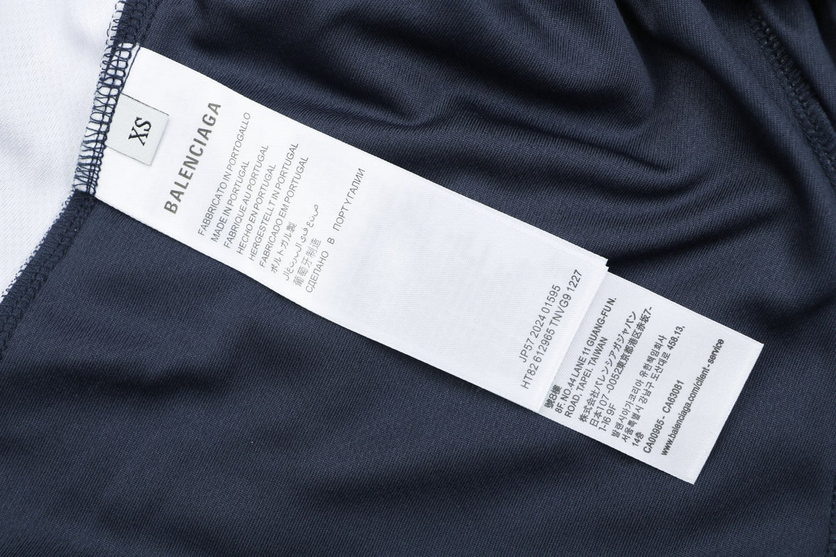 Balenciaga Wheat Spike B Crest Soccer Shorts Navy White