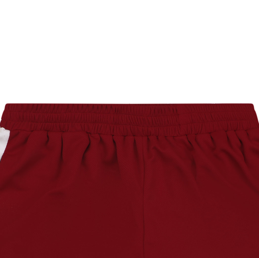 Balenciaga Wheat Spike B Crest Soccer Shorts Burgundy White