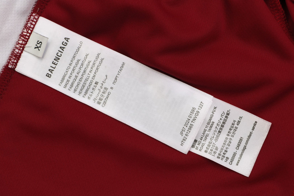 Balenciaga Wheat Spike B Crest Soccer Shorts Burgundy White