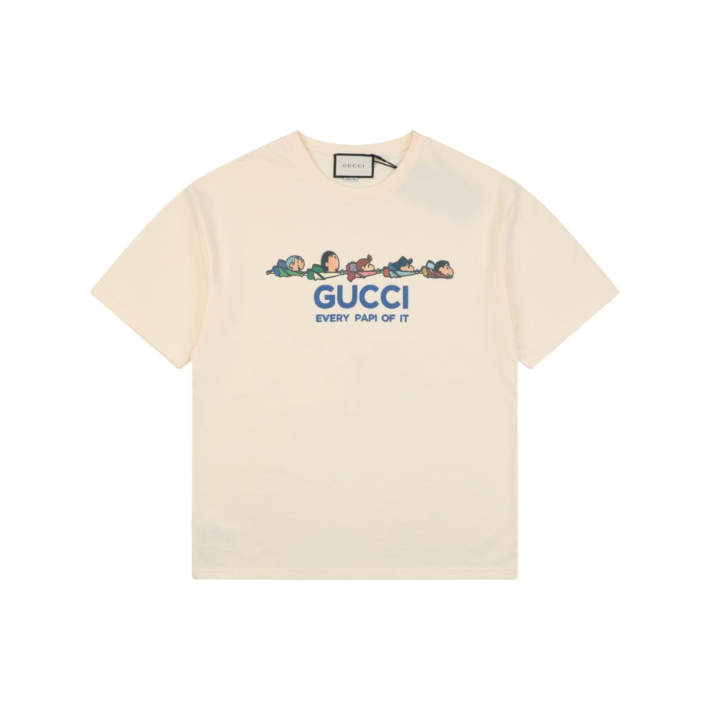 Gucci Crayon Shin-Chan Squadron Print Short Sleeve Tee Cream