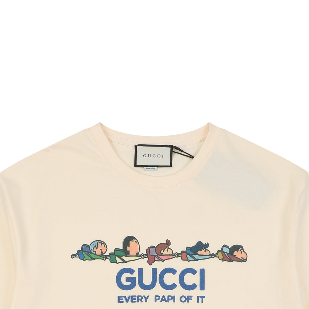 Gucci Crayon Shin-Chan Squadron Print Short Sleeve Tee Cream
