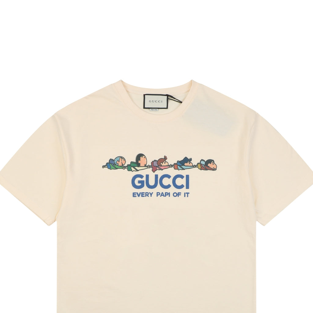 Gucci Crayon Shin-Chan Squadron Print Short Sleeve Tee Cream