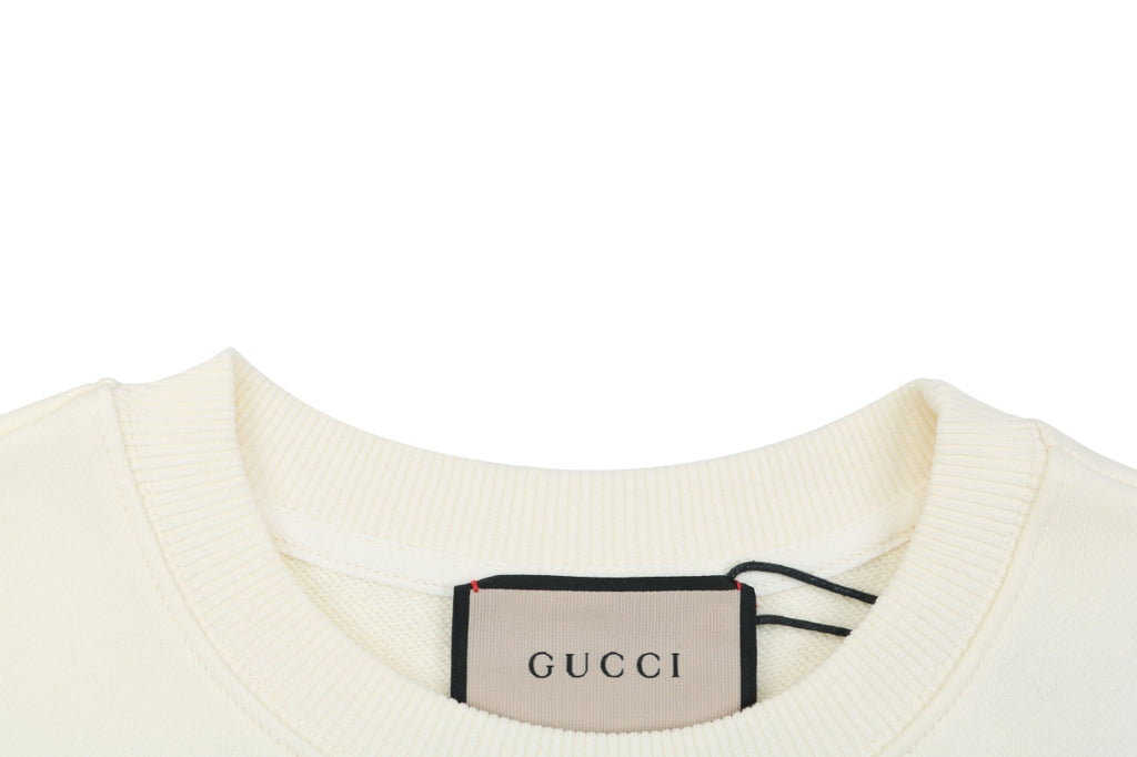 Gucci Duck Squad Cartoon Print Crew Neck Sweatshirt Cream