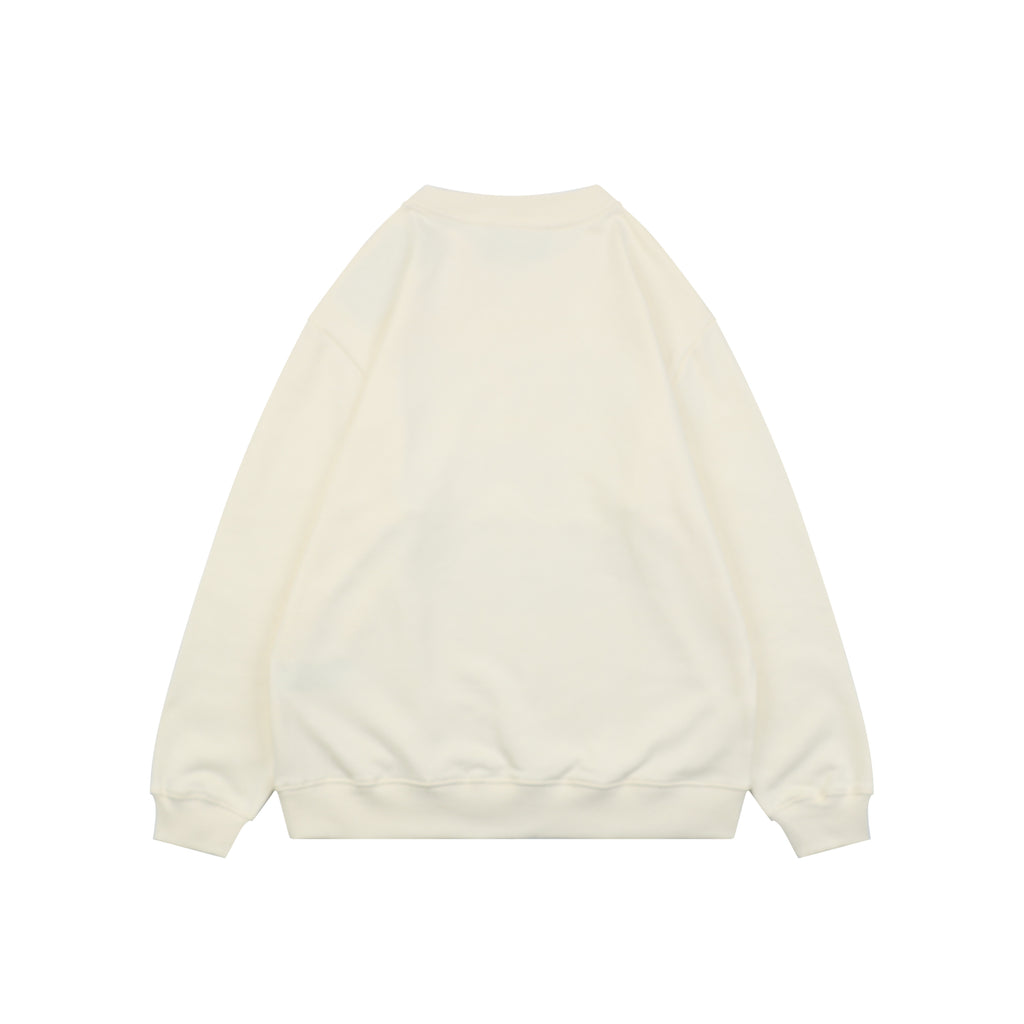 Gucci Duck Squad Cartoon Print Crew Neck Sweatshirt Cream