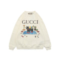 Gucci Red Boot Black Cat Print Crew Neck Sweatshirt | Ivory