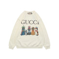 Gucci Cat Squad Group Portrait Print Crew Neck Sweatshirt | Ivory