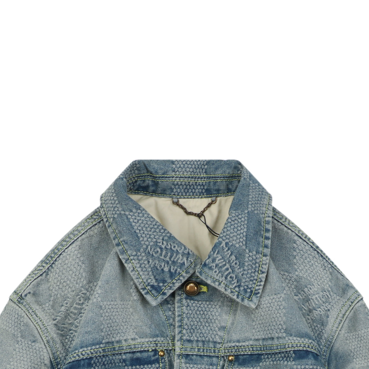 Louis Vuitton Washed Blue Damier Checkerboard Denim Jacket