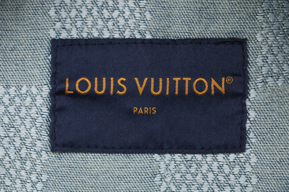 Louis Vuitton Washed Blue Damier Checkerboard Denim Jacket