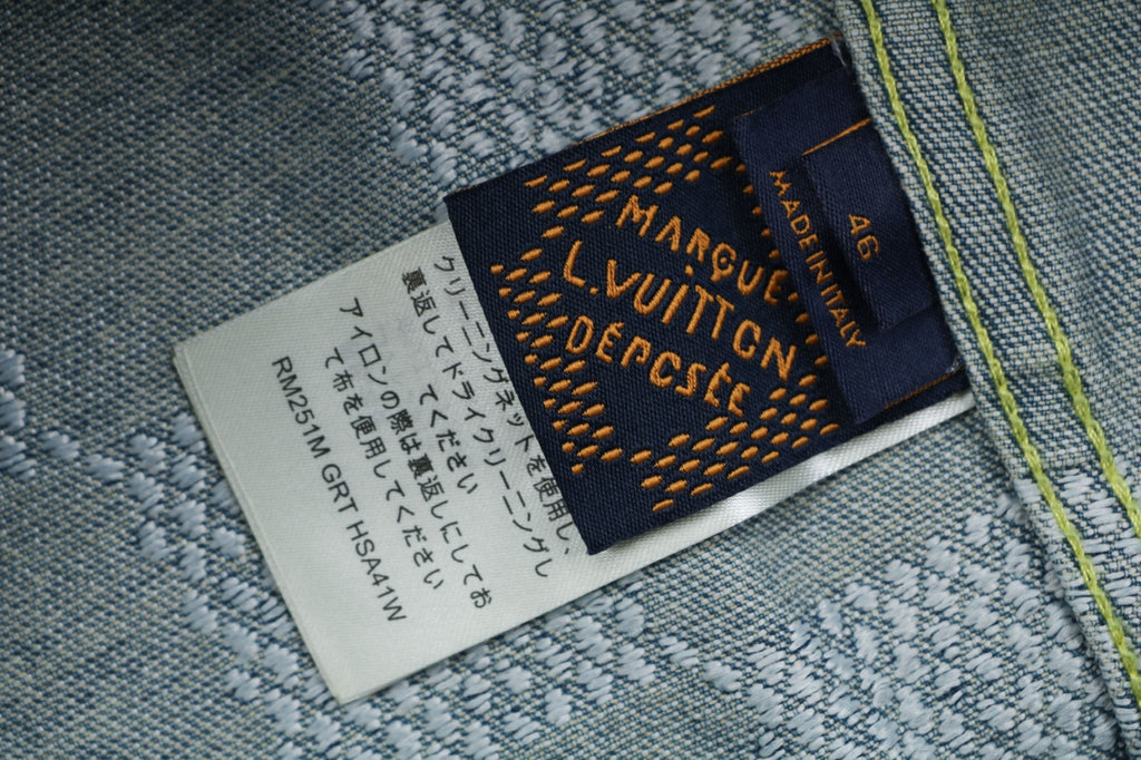 Louis Vuitton Washed Blue Damier Checkerboard Denim Jacket