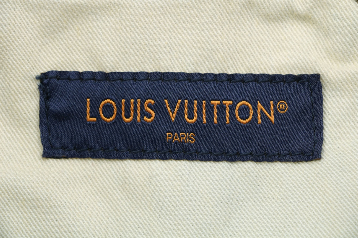Louis Vuitton Washed Blue Damier Checkerboard Wide-Leg Jeans