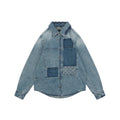 Louis Vuitton Washed Blue Patchwork Denim Shirt Jacket