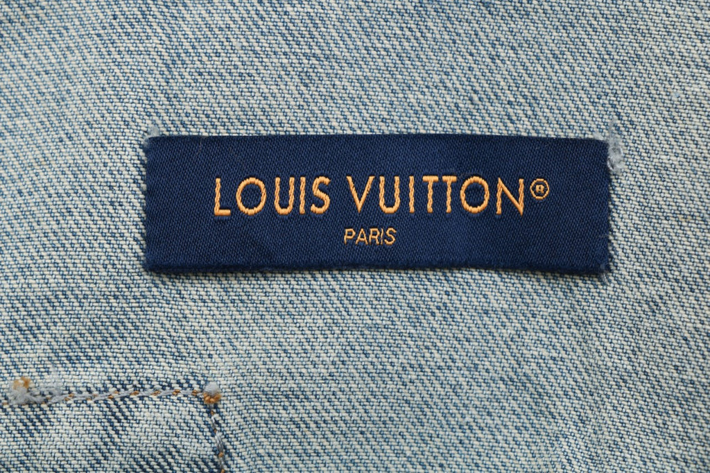 Louis Vuitton Washed Blue Patchwork Denim Shirt Jacket