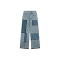 Louis Vuitton Washed Blue Patchwork Wide-Leg Jeans