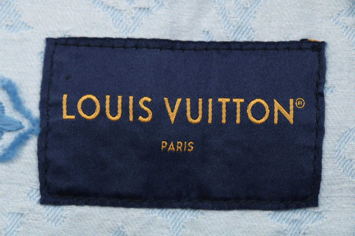 Louis Vuitton Multicolor Monogram Embroidered Denim Jacket | Ice Blue